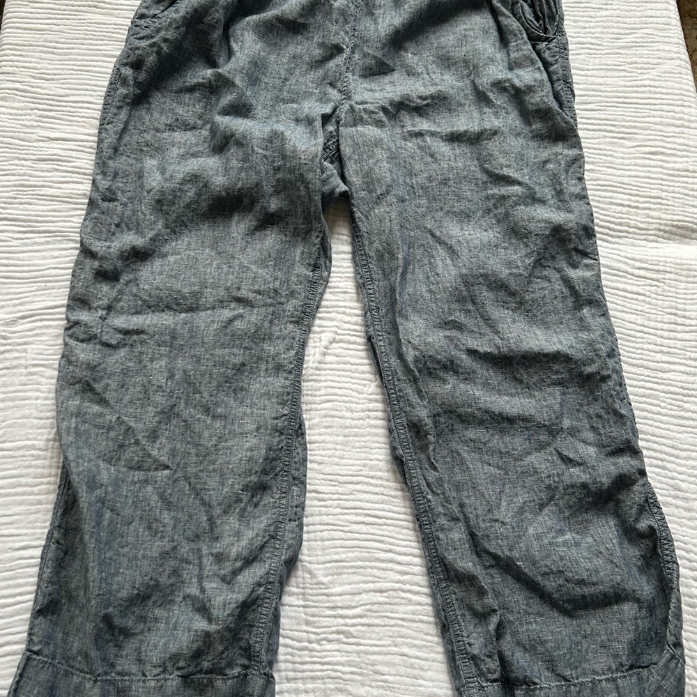 L.L. Bean Premium Washable Linen Pull-On Pants in Bright Mariner, Sz. 22W